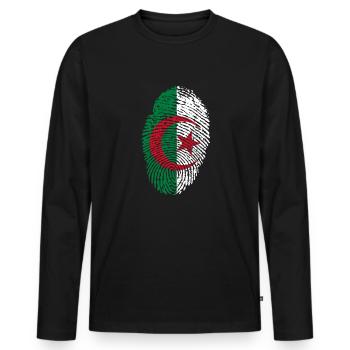Algeria - Men's Premium Organic Long Sleeve Shirt - black - Front - Nico (187cm)
