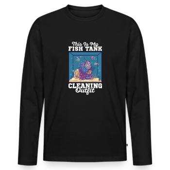 This Is My Fish Tank Cleaning Outfit Fish Keeping - Men's Premium Organic Long Sleeve Shirt - black - Front - Nico (187cm)