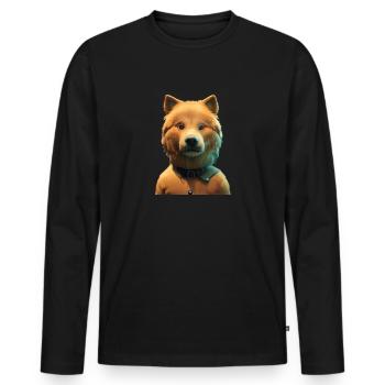 Eurasia Dog - Eurasier - Men's Premium Organic Long Sleeve Shirt - black - Front - Nico (187cm)