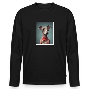 Italian Greyhound Valentins Tag - Männer Premium Bio Langarmshirt - Schwarz - Vorne - Nico (187cm)