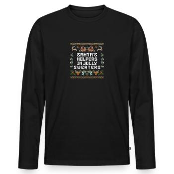 Christmas Santa's Here Jolly Elf Oh Oh Oh - Männer Premium Bio Langarmshirt - Schwarz - Vorne - Nico (187cm)