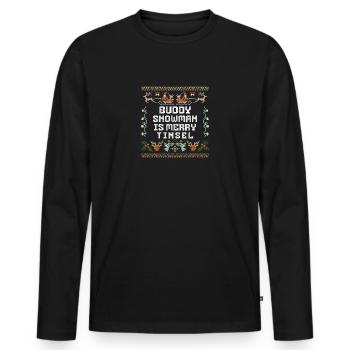Christmas Santa's Here Jolly Elf Oh Oh Oh - Männer Premium Bio Langarmshirt - Schwarz - Vorne - Nico (187cm)
