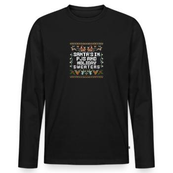 Christmas Santa's Here Jolly Elf Oh Oh Oh - Männer Premium Bio Langarmshirt - Schwarz - Vorne - Nico (187cm)