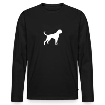 Boxer White - Männer Premium Bio Langarmshirt - Schwarz - Vorne - Nico (187cm)