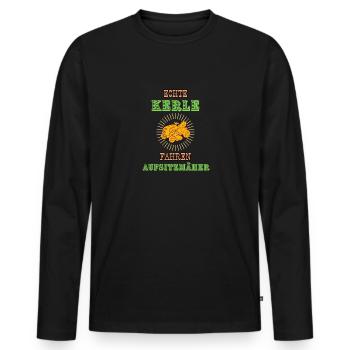 Rasenmäher - Männer Premium Bio Langarmshirt - Schwarz - Vorne - Nico (187cm)