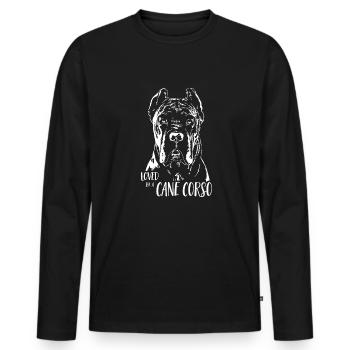 CANE CORSO ITALIANO loved by a Cane Corso Wilsigns - Men's Premium Organic Long Sleeve Shirt - black - Front - Nico (187cm)