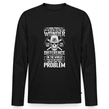 Fosse de houe souterraine minière - T-shirt manches longues Premium bio Homme - noir - Devant - Nico (187cm)