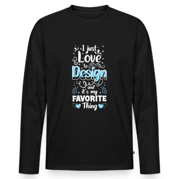Illustrator Zeichner Zeichnung - Männer Premium Bio Langarmshirt - Schwarz - Vorne - Nico (187cm)