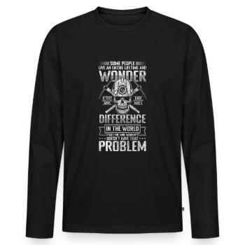 Miner Shaft Buddy - Men's Premium Organic Long Sleeve Shirt - black - Front - Nico (187cm)