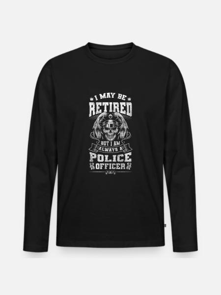 Polizei Uniform Jagd - Männer Premium Bio Langarmshirt - Schwarz