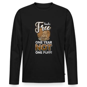 Non-Smoking Nicotine Discipline No Smoking - Men's Premium Organic Long Sleeve Shirt - black - Front - Nico (187cm)