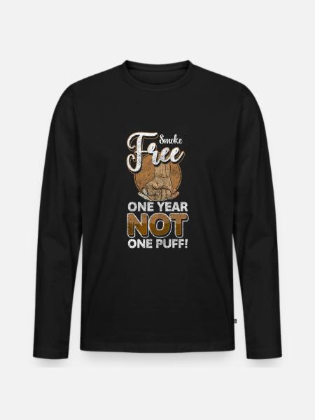 Non-Smoking Nicotine Discipline No Smoking - Men's Premium Organic Long Sleeve Shirt - black