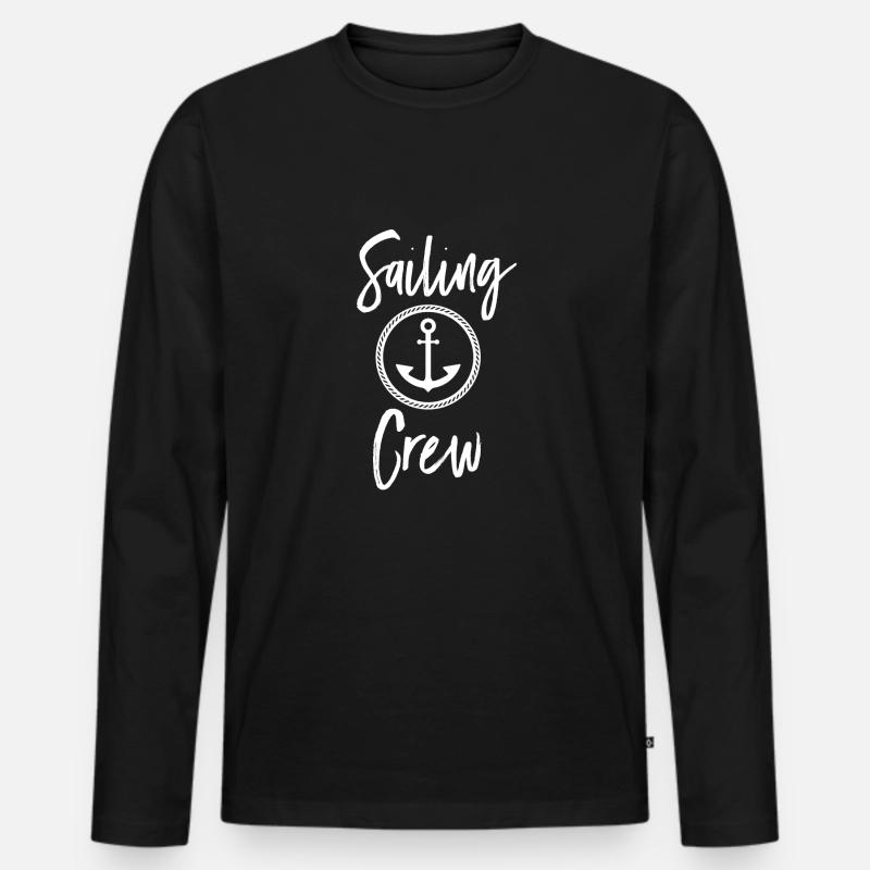 Sailing Crew - Männer Premium Bio Langarmshirt - Schwarz