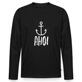 Ahoy! anchor - Men's Premium Organic Long Sleeve Shirt - black - Front - Nico (187cm)