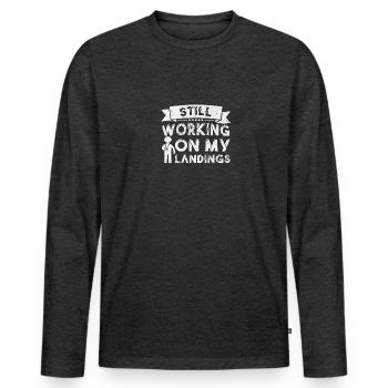 Gebrochener Arm Bein Genesung Bruch - Männer Premium Bio Langarmshirt - Anthrazit meliert - Vorne - Nico (187cm)