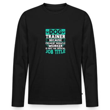 Dog Trainer Dog Sports Dog School - Men's Premium Organic Long Sleeve Shirt - black - Front - Nico (187cm)