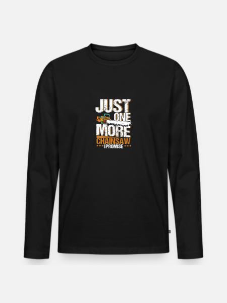 Chainsaw Arborist Lumberjack - Men's Premium Organic Long Sleeve Shirt - black