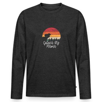 Meerschweinchen Hausmeerschweinchen Nagetier - Männer Premium Bio Langarmshirt - Anthrazit meliert - Vorne - Nico (187cm)