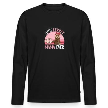 Frettchen Outfit Frettchen Liebhaber - Männer Premium Bio Langarmshirt - Schwarz - Vorne - Nico (187cm)