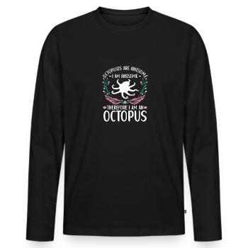 Octopus Outfit Octopus Octopus - Men's Premium Organic Long Sleeve Shirt - black - Front - Nico (187cm)