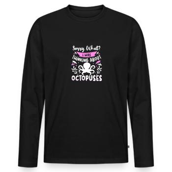Octopus Outfit Octopus Octopus - Men's Premium Organic Long Sleeve Shirt - black - Front - Nico (187cm)