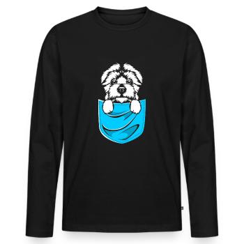 Maltese - Men's Premium Organic Long Sleeve Shirt - black - Front - Nico (187cm)