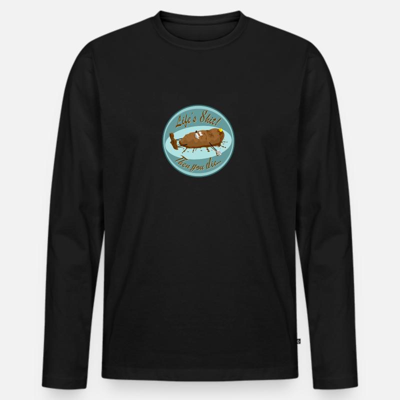 Die Scheiße des Lebens! - Männer Premium Bio Langarmshirt - Schwarz