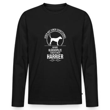 HARRIER Schutzengel Hunde Spruch Wilsigns - Männer Premium Bio Langarmshirt - Schwarz - Vorne - Nico (187cm)