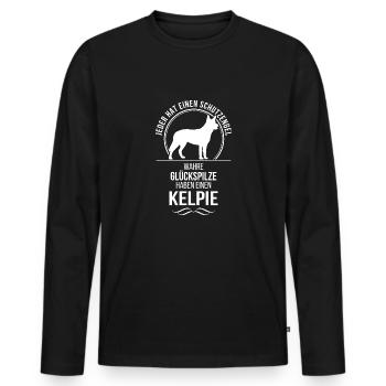 KELPIE Schutzengel Hundespruch Hunde Wilsigns - Männer Premium Bio Langarmshirt - Schwarz - Vorne - Nico (187cm)