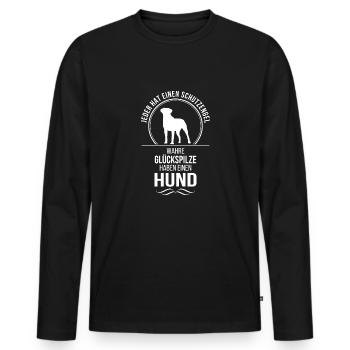 Hund Schutzengel Hundespruch Hunde Spruch Wilsigns - Männer Premium Bio Langarmshirt - Schwarz - Vorne - Nico (187cm)