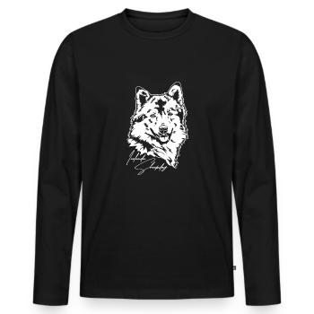 Icelandic Sheepdog Portrait Hunde Hund Wilsigns - Männer Premium Bio Langarmshirt - Schwarz - Vorne - Nico (187cm)