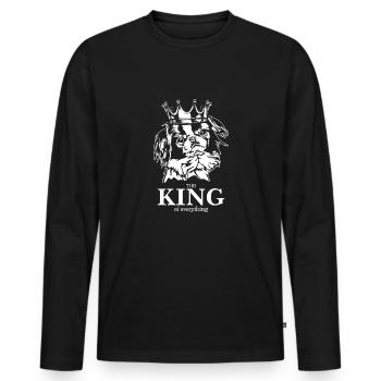 Japan Chin King of everything Spruch Hund Wilsigns - Männer Premium Bio Langarmshirt - Schwarz - Vorne - Nico (187cm)