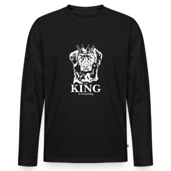 Nova Scotia Duck Tolling Retriever King Dogs Dog - Men's Premium Organic Long Sleeve Shirt - black - Front - Nico (187cm)