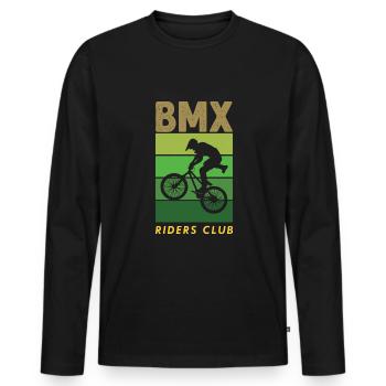 BMX Bike - Men's Premium Organic Long Sleeve Shirt - black - Front - Nico (187cm)