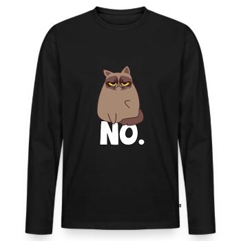 Grumpy Cat - Men's Premium Organic Long Sleeve Shirt - black - Front - Nico (187cm)