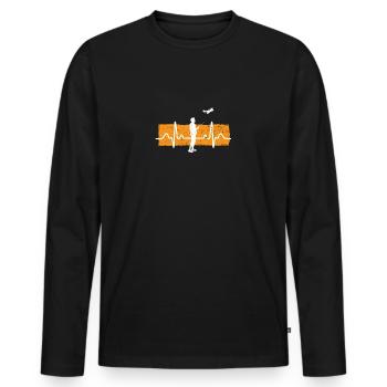 Model Flight Heartbeat ECG RC Airplane Airplane Gesc - Men's Premium Organic Long Sleeve Shirt - black - Front - Nico (187cm)