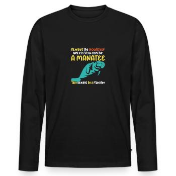 Ich liebe Manatees, Dugongs - Männer Premium Bio Langarmshirt - Schwarz - Vorne - Nico (187cm)