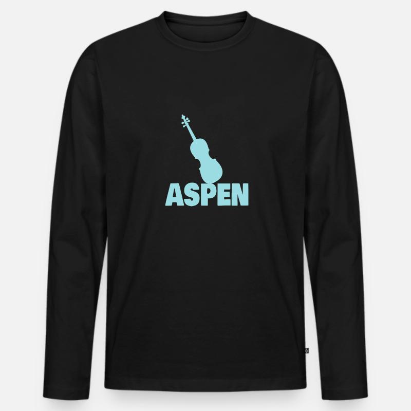 Aspen - Männer Premium Bio Langarmshirt - Schwarz