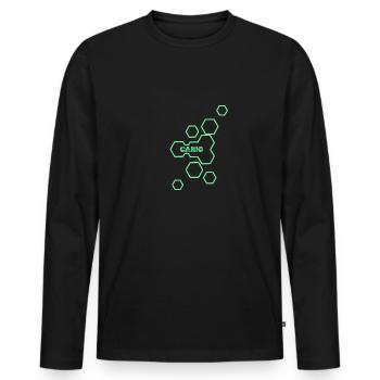 Nom Carlo - T-shirt manches longues Premium bio Homme - noir - Devant - Nico (187cm)