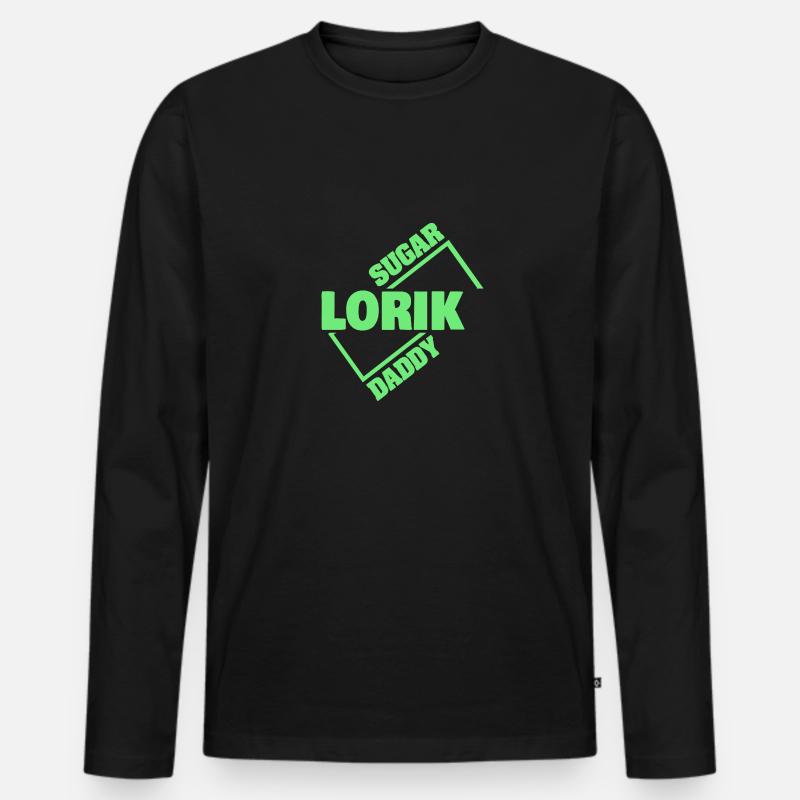 Lorik - Männer Premium Bio Langarmshirt - Schwarz