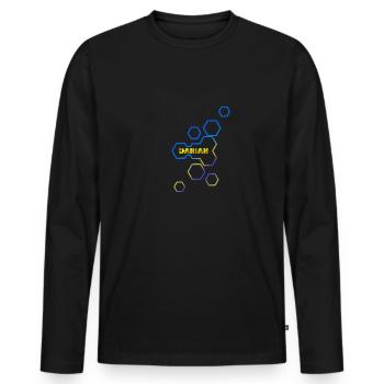 Name Darian - Men's Premium Organic Long Sleeve Shirt - black - Front - Nico (187cm)