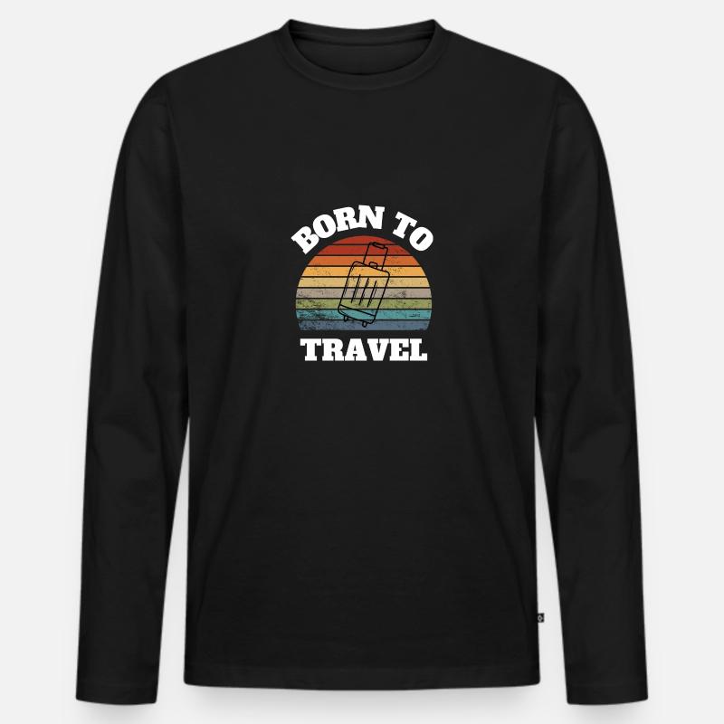Reisen Urlaub - Männer Premium Bio Langarmshirt - Schwarz