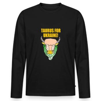 Taurus for ukraine - Men's Premium Organic Long Sleeve Shirt - black - Front - Nico (187cm)