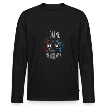 Periodic table - Men's Premium Organic Long Sleeve Shirt - black - Front - Nico (187cm)