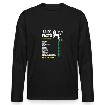 Sternzeichen Widder - Männer Premium Bio Langarmshirt - Schwarz - Vorne - Nico (187cm)