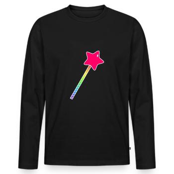 cute, colorful wand - Men's Premium Organic Long Sleeve Shirt - black - Front - Nico (187cm)