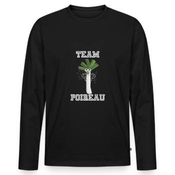 Cadeau de remise en forme d'équipe de poireau - T-shirt manches longues Premium bio Homme - noir - Devant - Nico (187cm)