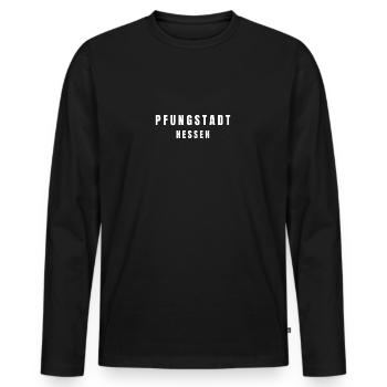 Pfungstadt, Hesse - T-shirt manches longues Premium bio Homme - noir - Devant - Nico (187cm)