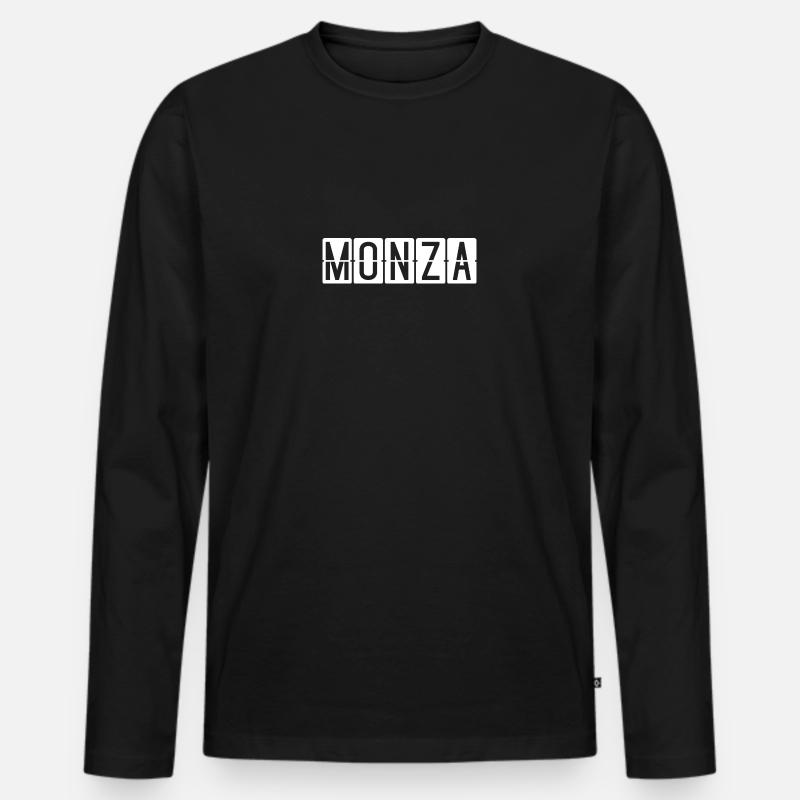 Monza Flughafentafel - Männer Premium Bio Langarmshirt - Schwarz