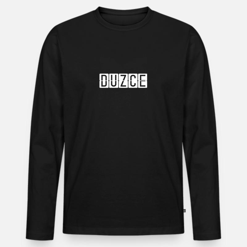 Düzce Flughafentafel - Männer Premium Bio Langarmshirt - Schwarz